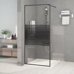 Fekete átlátszó ESG üveg zuhanyfal 90x195 cm fotó