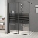 Fekete átlátszó ESG üveg zuhanyfal 140 x 195 cm fotó