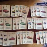 autos kvartett autós retro 35 darab kék hátlapos gyerek játék kártya 5 db hiányzik fotó
