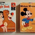 Retró Walt Disney oktató Mickey Mouse egér + Dzsungel könyve Maugli amerikai gyerek kártya játék fotó