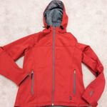SLAZENGER sportmárkás férfi L-es kapucnis softshell dzseki, kabát, piros színben. fotó