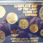 Ciprus komplett sor 1983, 2004, BU, 7 db sent és 1 lira 2002 PP, ezüst, eredeti dísztokban fotó