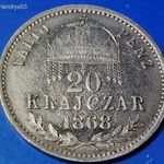 1868 20 krajcár KB Váltó Pénz fotó