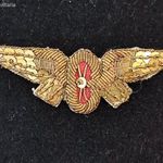 Horthy kor Királyi Vasút hímzett szárnyas kerék sapka jelvénye fotó