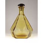 1E239 Régi borostyánsárga színű art deco dugós üveg likörös üveg 17 cm fotó