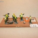 Modellvasút figurák munkások H0 1: 87 fém kézzel festett szett C26 fotó