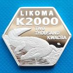 Likoma Sziget 2000 kwacba 2024 UNC Krokodil Sas Szögletes Proof fotó