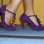 Lila-arany bársony alkalmi cipő UK8/41-42 ÚJ fotó