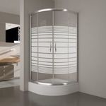 Vela Banyo íves zuhanykabin, csíkos üveggel, 80x80x190, 5 mm üveg fotó