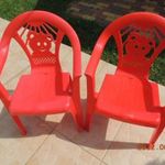 Műanyag gyerek szék, piros, mackós fotó
