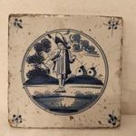 antik delfti porcelán csempe vándor motívum 18-19.század Delft nr. 249 fotó