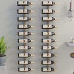 Arany fém falra szerelhető bortartó állvány 10 palacknak fotó