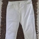 Canda farmer szabású fehér pamut női capri nadrág 48/XL-es derék 50 cm fotó