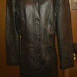 Fekete női juh-nappa elegáns-szabott bőrkabát 40-42 es , M-L es Újszerű darab !!!Kabátakciók! fotó
