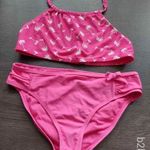 Rózsaszín lány bikini fehér pálmafa mintákkal 158/164 fotó