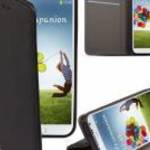Samsung Galaxy A55 telefon tok, könyvtok, oldalra nyíló tok, mágnesesen záródó, SM-A556, fekete - GS fotó