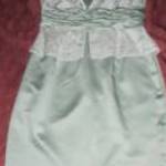 Zöld szatén ruha fehér csipke Angel Bridesmaids 12 / 38 - 40 -s h: 106 cm mb: 95 cm fotó