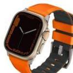 Uniq Linus Airosoft Apple Watch 42/44/45/49mm szilikon szíj, narancs fotó