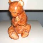 Régi 16 cm-es porcelán maci mackó medve szobor AKCIÓ! fotó