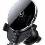 USAMS autós telefontartó vezeték nélküli töltéssel 15W 2 az 1-ben mágneses szellőzőrácsra fekete CD1 fotó
