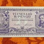 1946 -os hajtatlan UNC Tízmillió / 10.000.000 B.-pengő bankó Ritka !!! (L1217) fotó