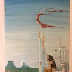 Szürrealista olaj festmény, önarckép fotó