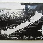 Képeslap Magyarország Campingek a Balaton partján térkép Ritka! Csak 1, - Ft fotó