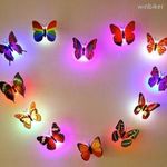 10 db LED 3D világító pillangó gyerek szoba fal dekoráció fali dekor játék dísz lepke dísz = 1FT NMÁ fotó