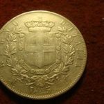 Olasz hatalmas ezüst 5 lira 1874 25 gramm 0.900 37 mm fotó