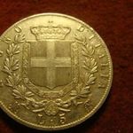 Olasz hatalmas ezüst 5 lira 1873 25 gramm 0.900 37 mm fotó
