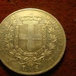 Olasz hatalmas ezüst 5 lira 1871 25 gramm 0.900 37 mm fotó