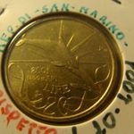 San Marino alu-bronz 20 lira 2001 UNC, tokban fotó