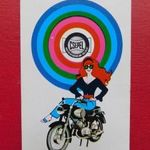 Csepel Nagykereskedelmi Vállalat kártyanaptár. Retro naptár, 1971. Motorkerékpár, veterán motor. fotó
