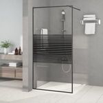 Fekete átlátszó ESG üveg zuhanyfal 100 x 195 cm fotó