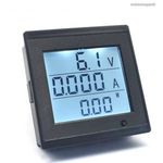 LCD kijelzős, háttérvilágitásos V-A-W-Wh-Ohm panelműszer, DC 6 - 200V , 20A, ÚJ fotó