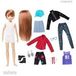 új barbie típusú vörös hajú baba + paróka + sok ruha - izületes - eredeti Mattel Creatable World fotó