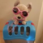 ÚJSZERŰ Simba Chi Chi Love napszemüveges plüss kutya műanyag hordozóval - első tulajtól fotó