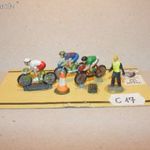 Modellvasút figurák kerékpárverseny H0 1: 87 fém kézzel festett szett C17 fotó