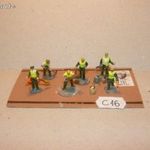 Modellvasút figurák munkások H0 1: 87 fém kézzel festett szett C16 fotó