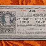 1918 -as ropogós 200 Korona bankó hullámos hátlappal Ritkább !!! (L1201) fotó