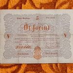 1848 -as Ropogós 5 Forint Kossuth Szabadságharcos bankó "piros változat" veszprémi kiadás ! (L1181 fotó