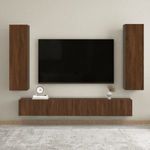 2 db barna tölgy falra szerelhető TV-szekrény 30, 5x30x110 cm fotó