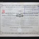 GYSEV Győr-Sopron-Ebenfurti Vasút alapítói részvény 200 ezüst forint 1876 fotó