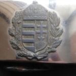 Magyar címeres patinás régi bőr öv szegecses Ritka tartásában fotó