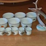 Hollóházi porcelánok, 5 db stampos, 6 db teás-csésze és szobor, hibátlan állapotban eladó !!! fotó
