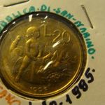 San Marino alu-bronz 20 lira 1995 UNC, tokban fotó