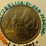 San Marino alu-bronz 20 lira 1992 UNC, tokban fotó