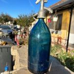 Régi szódásüveg szódás üveg szifon kék 1literes fotó