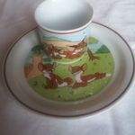 VUK Zsolnay porcelán lapos mese tányér és bögre fotó