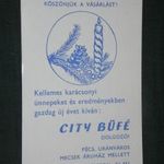 Kártyanaptár, City büfé, Pécs Uránváros, 1986. , Q, fotó